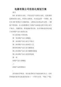 电器有限公司信息化规划方案
