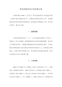 职业技能培训计划实施方案