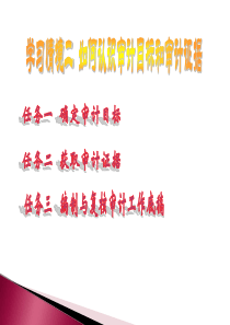学习情境二如何认识审计目标和审计证据