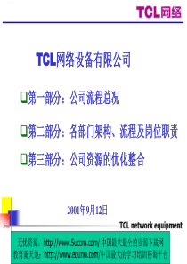 TCL网络公司流程总况