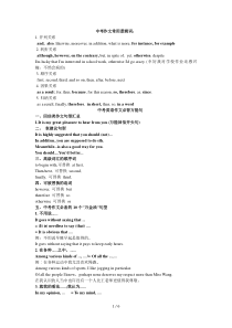 初中英语作文好词好句模版