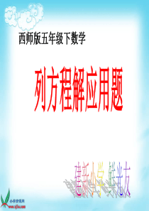 西师版五年级下解决问题(列方程解应用题例1)