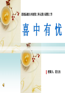思想品德九年级第三单元第八课第三节喜中有忧