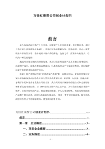 农特产营销-创业计划书