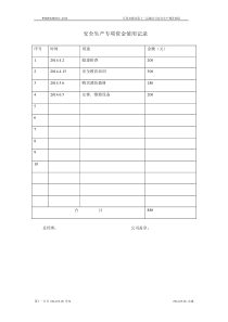 安全生产专项资金使用记录