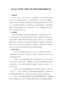 广州市六年级下册综合实践活动教学计划