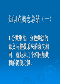 人教版小学数学六年级上册期末复习知识点概念总结(一)分数乘除法