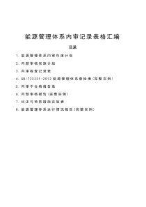 能源管理体系内审记录表格汇编