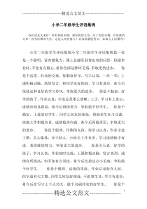 小学二年级学生评语集锦