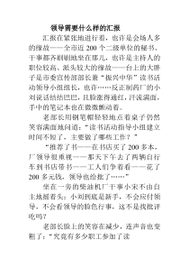 第六章案例：领导需要什么样的汇报