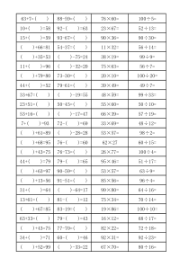 100以内加减乘除(500道题)