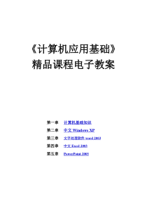 《计算机应用基础》精品课程电子教案