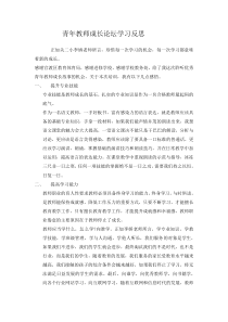 青年教师成长论坛反思、学习心得体会