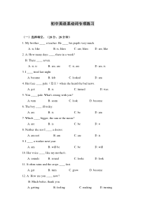 (完整版)初中英语系动词专项练习