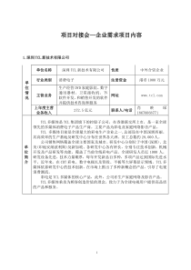 项目对接会企业需求项目内容