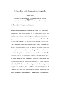 A State of the art in Computational Linguistics