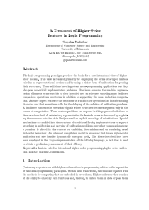A treatment of higher-order features in logic prog