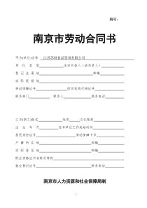 南京劳动合同范本