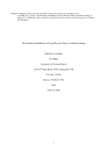 The Evolution and Influence of Social Presence The