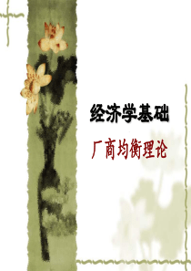 经济学基础---厂商均衡