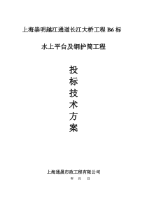 上海崇明越江大桥B6标水上平台及钢护筒工程投标方案