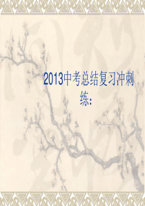 2013中考总结复习冲刺练：中考数学考试注意事项