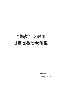 社会实践团队安全预案模板