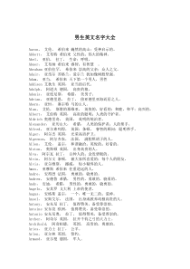 男生英文名字大全