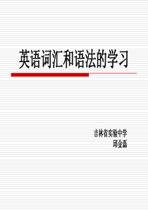 英语词汇和语法学习