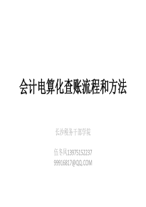 会计电算化查账流程和方法