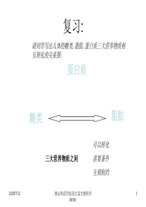 高三生物三大营养物质代谢