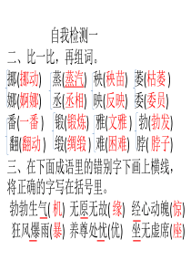 人教版六年级语文下册长江作业本自我检测一答案