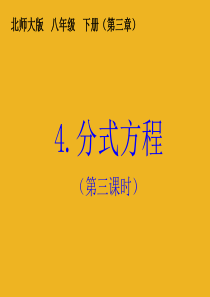 八年级数学下册 4.分式方程(第三课时)课件 北师大版