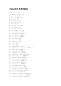 英语语法专业术语表达