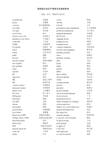 机械生产常用专业英语单词