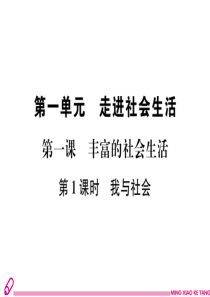 2018秋八年级上册政治部编版课件：第一课  第1课时  我与社会