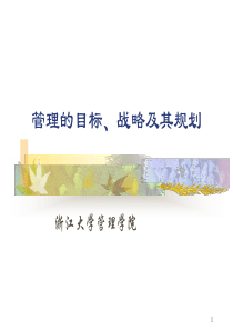 管理的目标、战略及其规划（推荐PPT122）