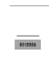 领导与管理讲座(SE)