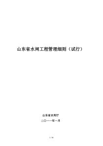 省水闸工程管理细则(试行)
