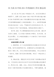 年度战训工作汇报总结