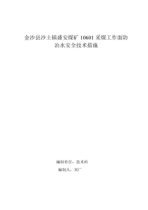 10601采面防治水措施