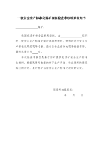 2一级煤矿安全标准化验收专家组告知书