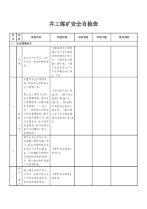2018915井工煤矿安全自检表