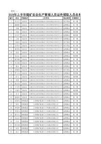 附件二2019年上半年煤矿安全生产管理人员证件领取人员名单