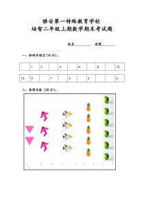 培智二年级期末试题标准试卷