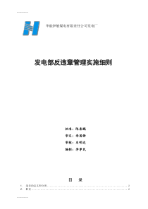 (整理)发电部反违章管理实施细则试行