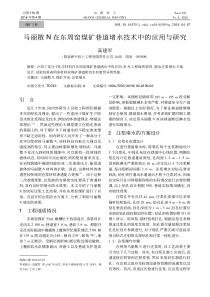 马丽散N在东周窑煤矿巷道堵水技术中的应用与研究高建军