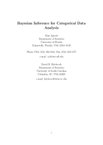 Summary Bayesian Inference for Categorical Data An