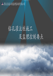 钻孔灌注桩施工及监理控制要点