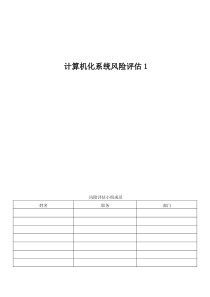 计算机化系统风险评估报告1